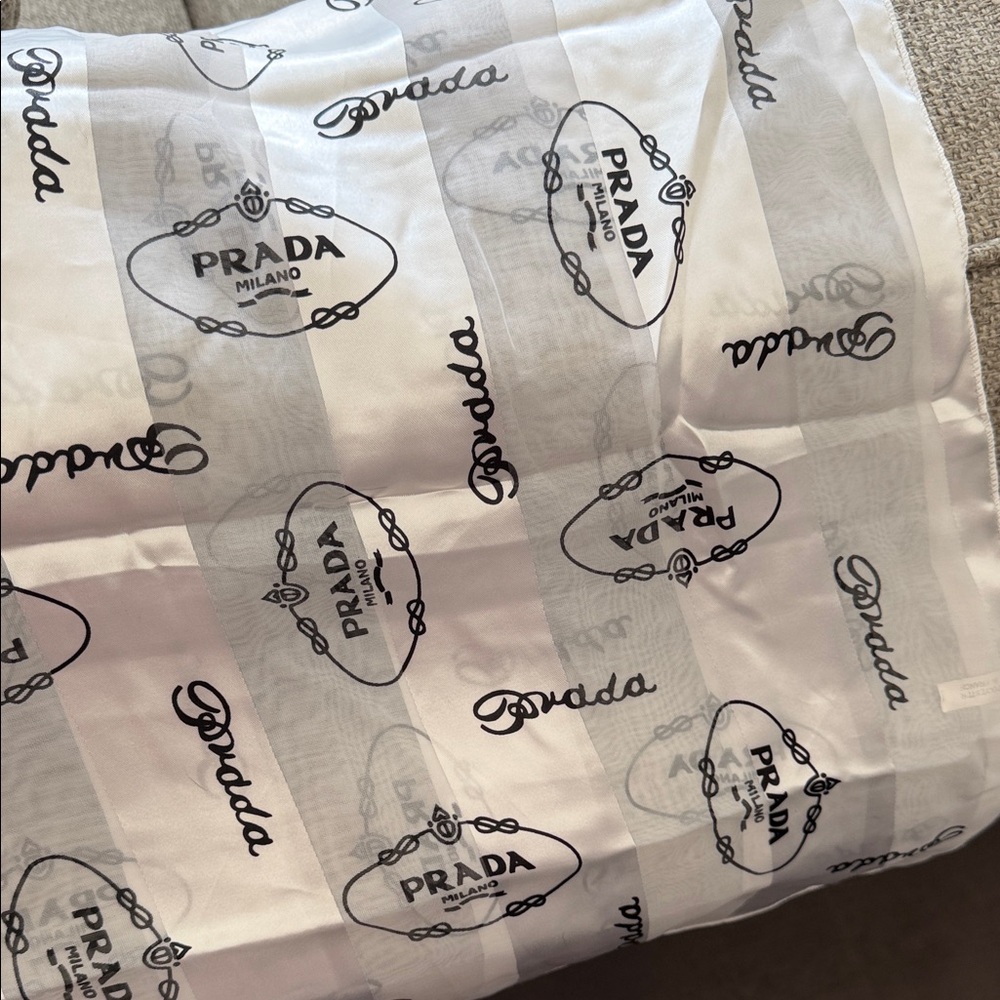 Prada Monochrome Logo Scarf - Picture 10 of 12